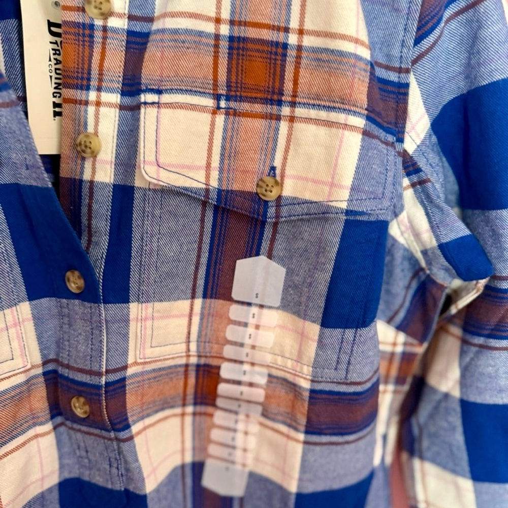 Duluth Trading Co Blue Free Swinging Tunic Flannel Shirt/ NWT - Picture 7 of 9